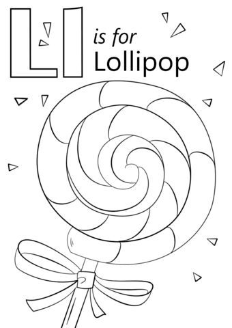 Letter L Is For Lollipop Coloring Page